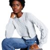 Women'S And Now This | Ruffled Sweater Silver Grey