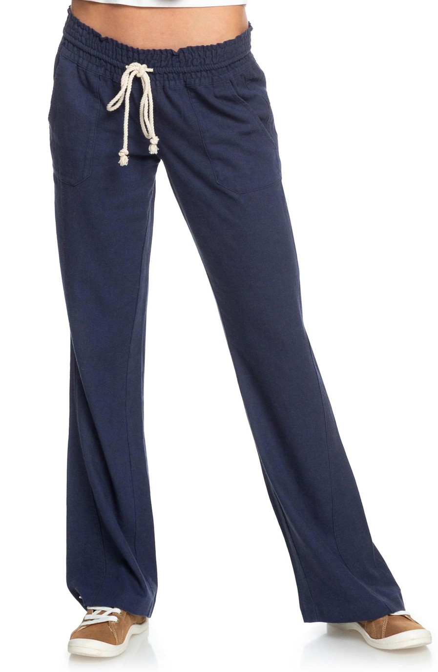 Juniors' Roxy | Juniors' Oceanside Wide-Leg Drawstring Pants Mood Indigo