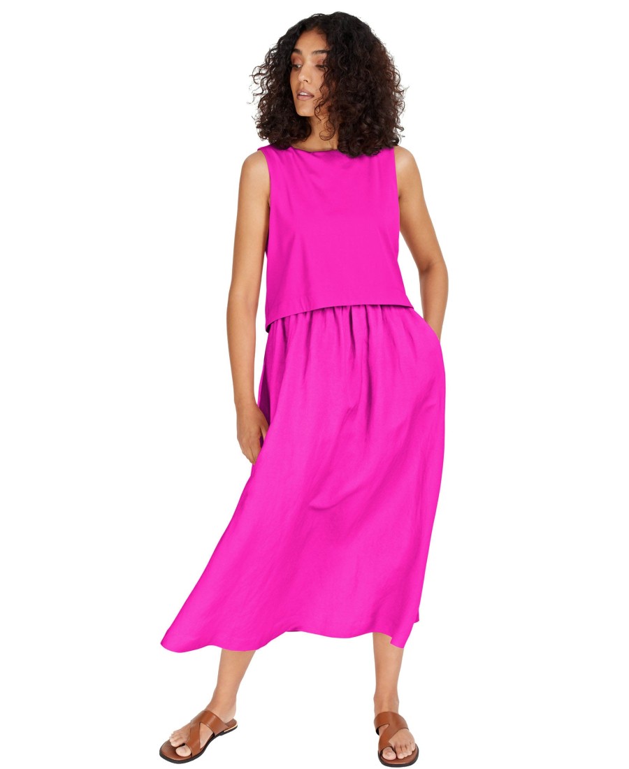 Juniors' Alfani | Layered-Look Midi Sleeveless Dress