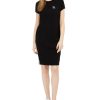 Women'S Calvin Klein Jeans | Logo-Trim Jersey Dress Black/White Combo