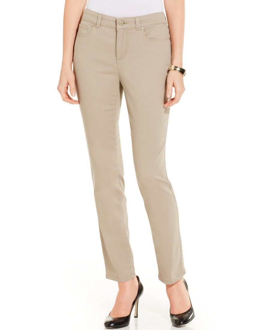 Women'S Charter Club | Petite Bristol Skinny Ankle Jeans Almond Latte