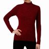 Women'S Karen Scott | Cotton Mock-Neck Sweater New Red Marl