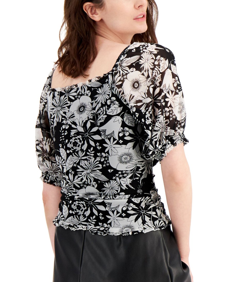 Women'S INC International Concepts | Petite V-Neck Ruched-Front Top Amara Blooms