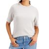 Women'S Style & Co | Lightweight French Terry Short-Sleeve Sweatshirt Light Grey Heather