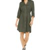 Women'S Style & Co | Solid Utility Shirtdress Olive Sprig