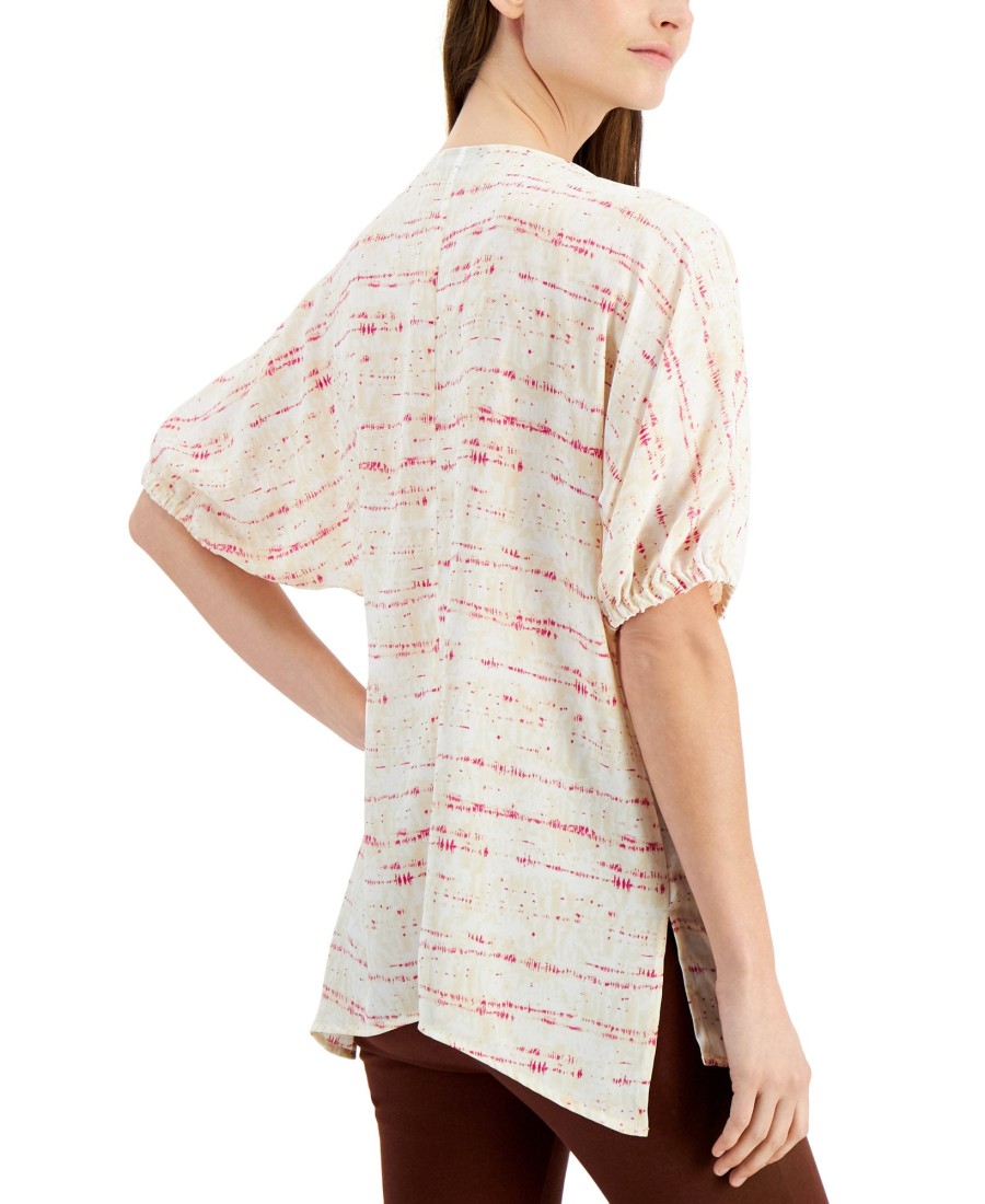 Juniors' Alfani | Printed High-Low Top Neutral Delicate Dye