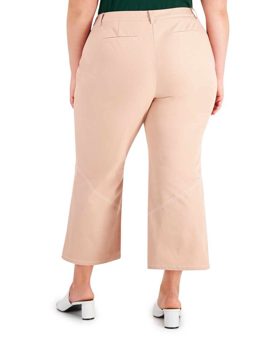 Juniors' Alfani | Plus Straight-Leg Ankle Pants Naked Clay