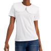 Women'S INC International Concepts | Ruffled-Collar T-Shirt