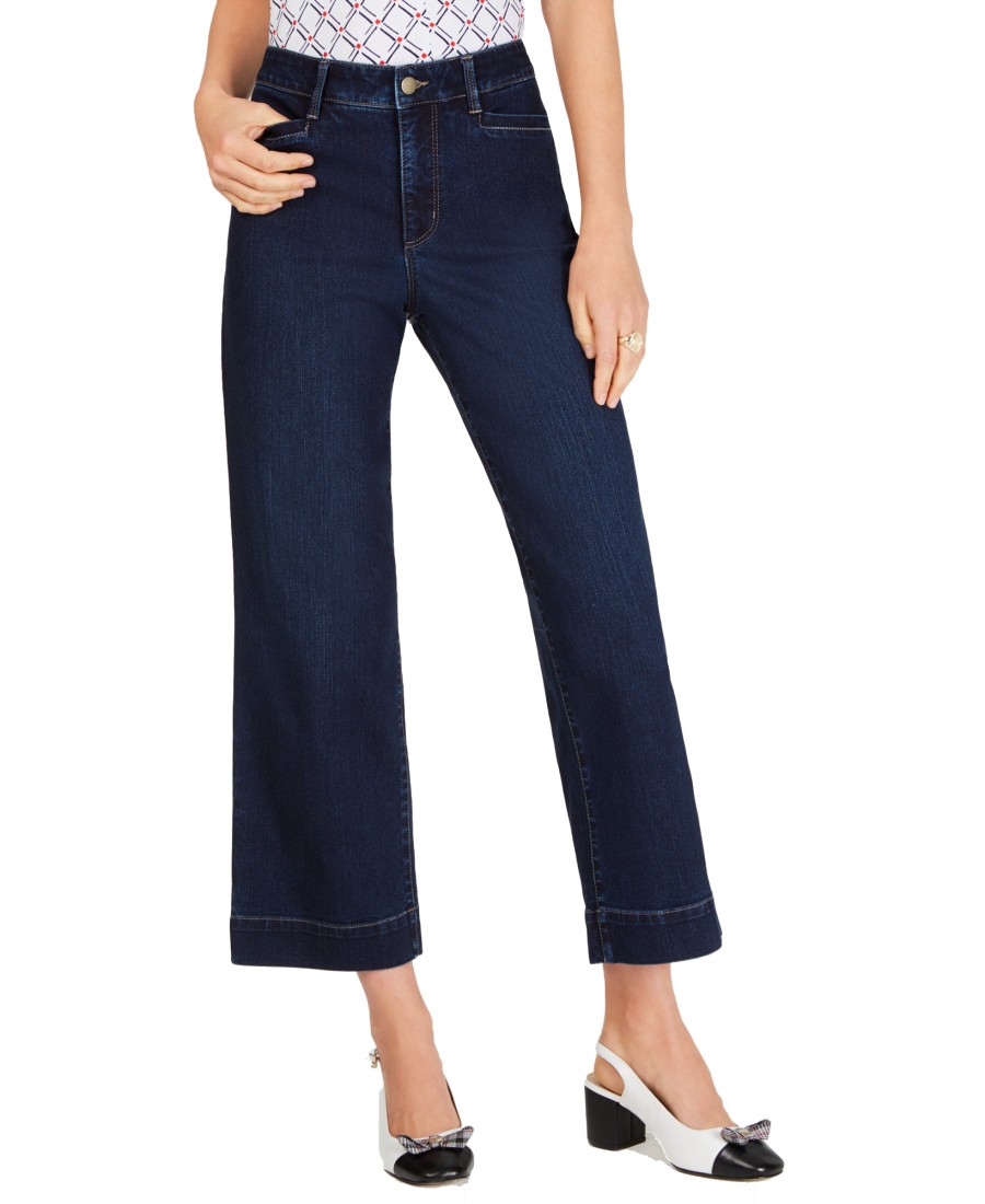 Women'S Charter Club | High-Rise Wide-Leg Cropped Jeans Atlantic Wash