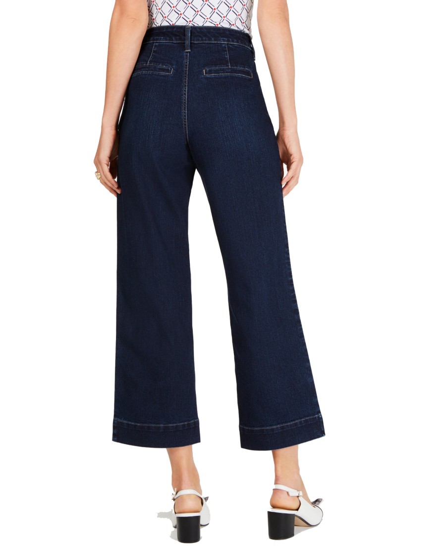 Women'S Charter Club | High-Rise Wide-Leg Cropped Jeans Atlantic Wash