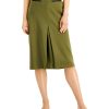 Juniors' Alfani | Pull-On Knee-Length Pleated Pencil Skirt New Avocado