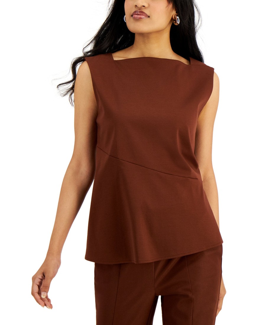 Women'S Alfani | Square-Neck Sleeveless Top Chocolate Fondant