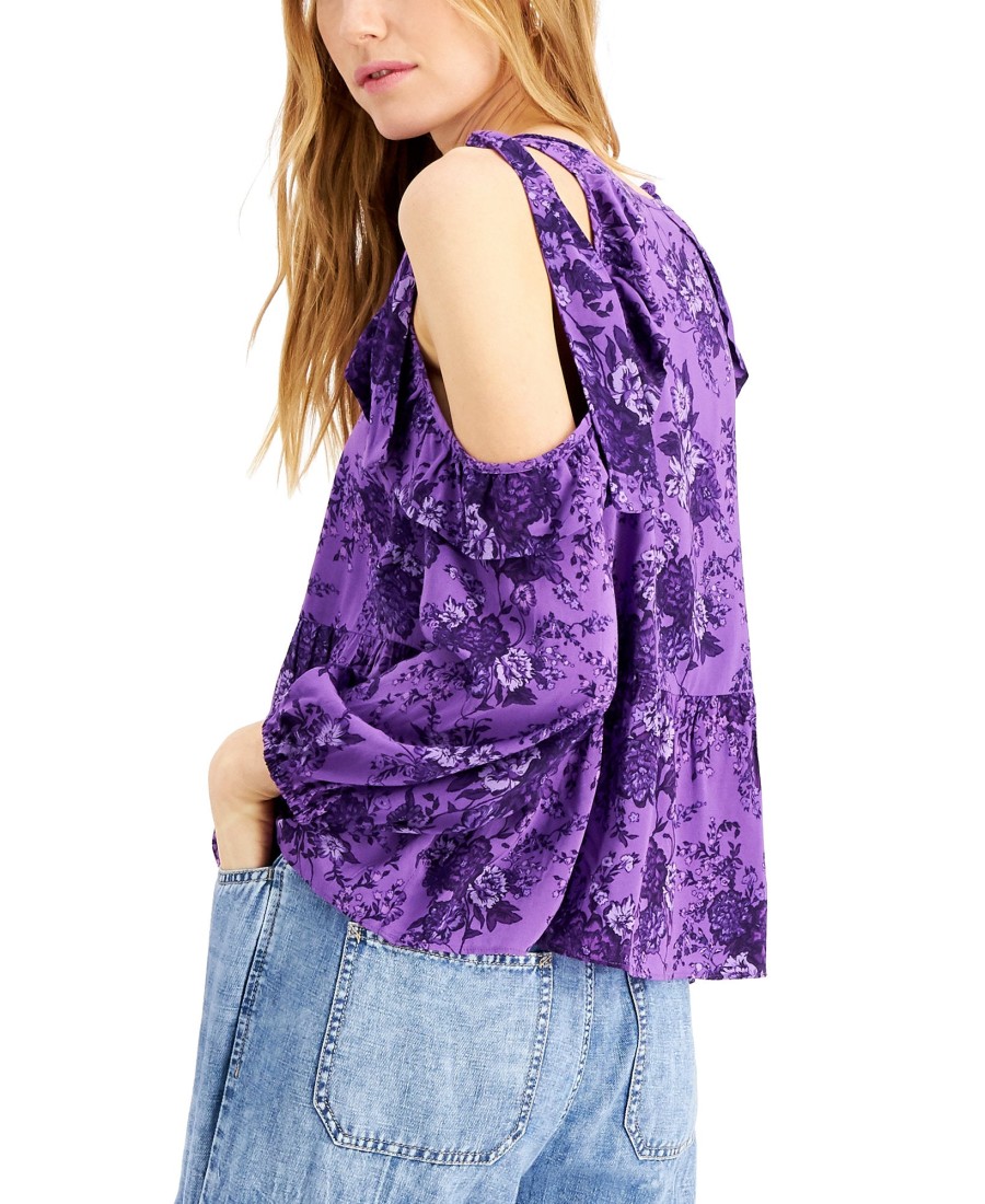 Women'S INC International Concepts | Floral-Printed Cold-Shoulder Blouse Josephine Flora