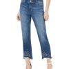 Women'S INC International Concepts | Faux-Pearl Hem Ankle Jeans Midnight Indigo