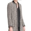 Women'S DKNY | Tweed Long Open-Front Jacket Black Multi