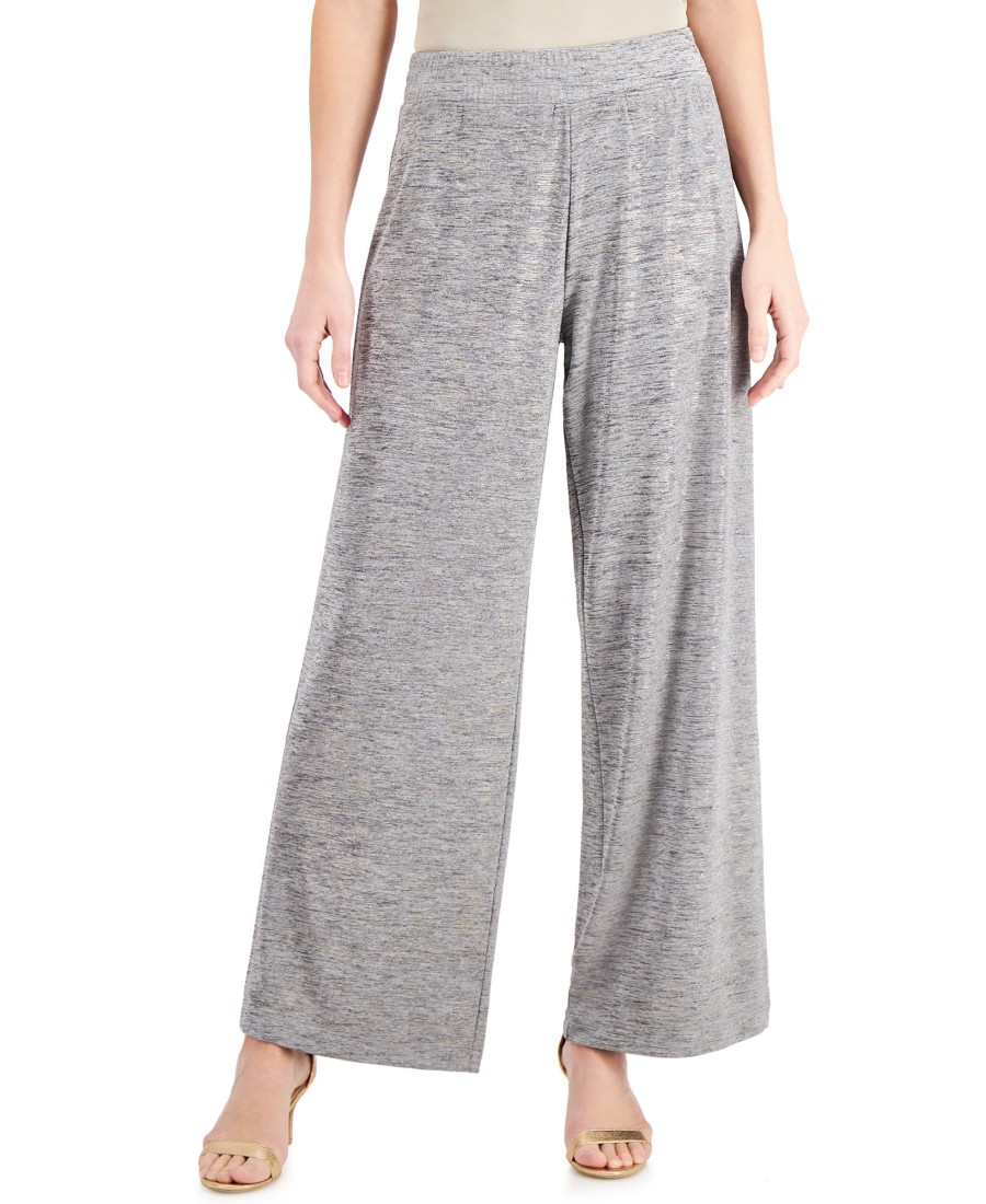 Women'S JM Collection | Spacedyed Knit Wide-Leg Pants Space Dye Foil