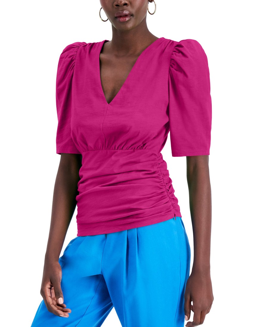 Women'S INC International Concepts | Ruched V-Neck Top