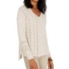 Women'S Style & Co | V-Neck Pointelle Sweater