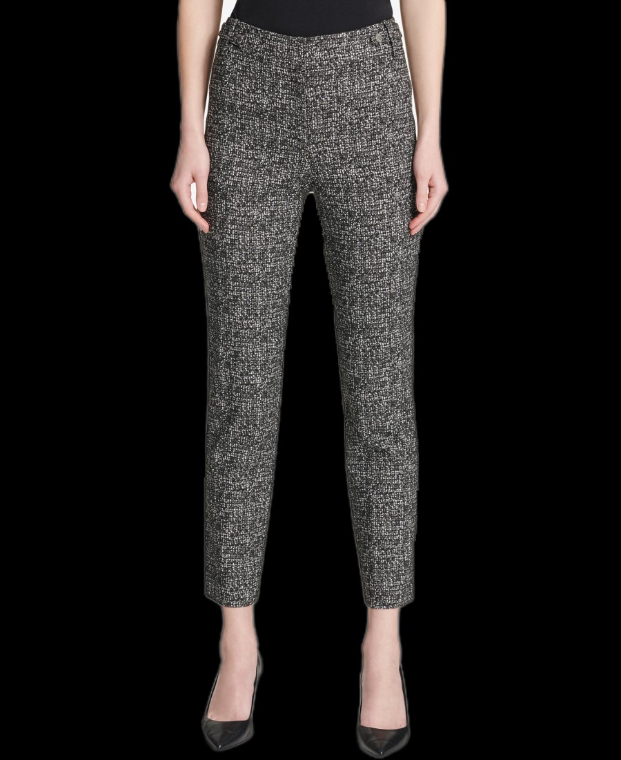 Women'S Calvin Klein | Printed Tab-Waist Pants Black Static