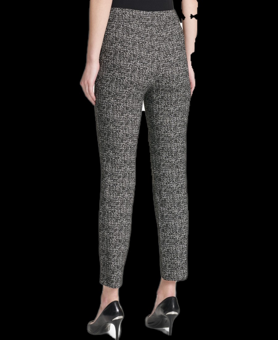 Women'S Calvin Klein | Printed Tab-Waist Pants Black Static