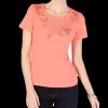 Women'S Karen Scott | Petite Studded T-Shirt Coral Lining