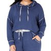 Juniors' Alfani | Plus Brushed Hacci Knit Hoodie Industrial Blue