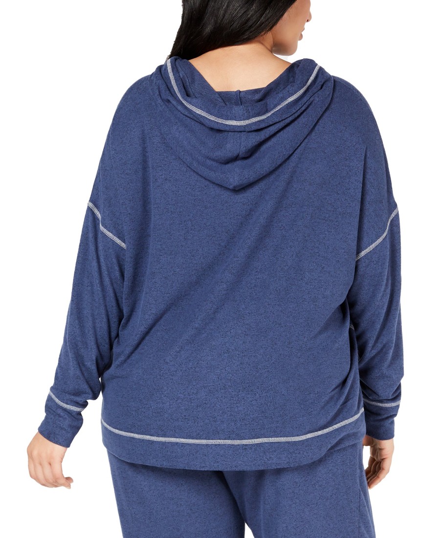 Juniors' Alfani | Plus Brushed Hacci Knit Hoodie Industrial Blue