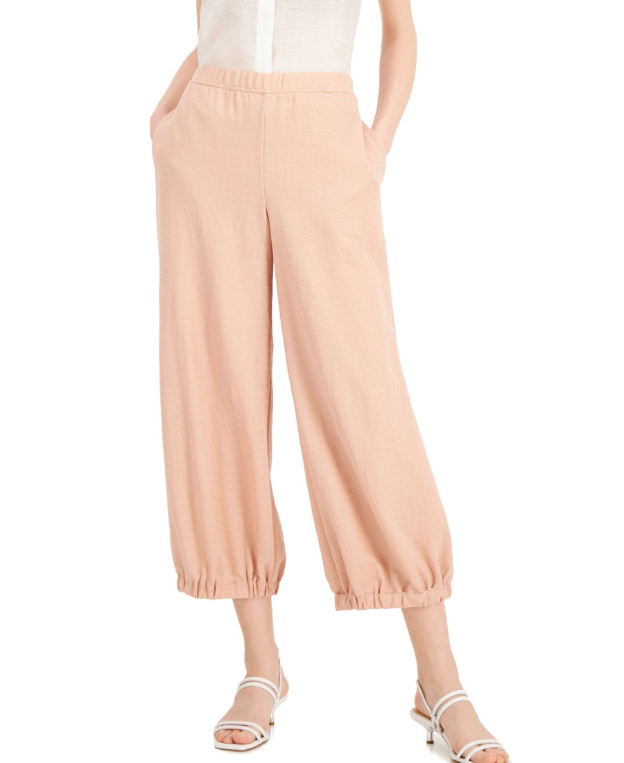 Women'S Alfani | Textured Cropped Jogger Pants