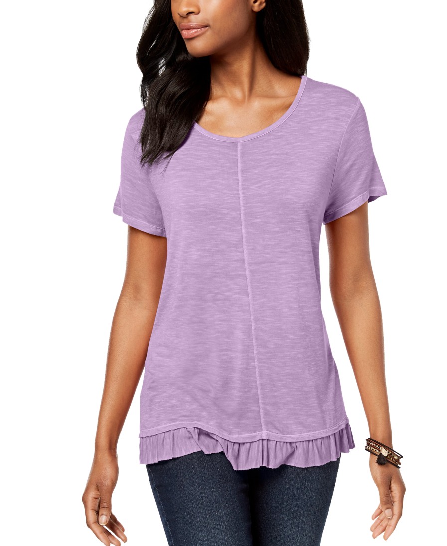 Women'S Style & Co | Ruffled-Hem Top