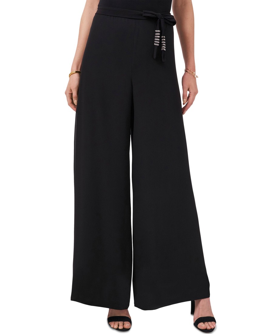 Women'S MSK | Belted Chiffon Palazzo Pants Black