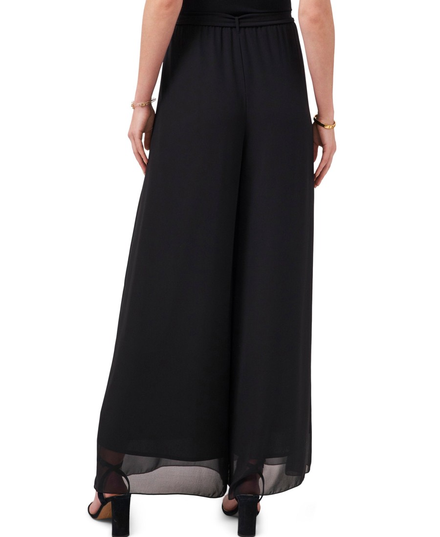 Women'S MSK | Belted Chiffon Palazzo Pants Black