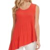 Women'S DKNY | Asymmetrical Tiered Top Paradise Red