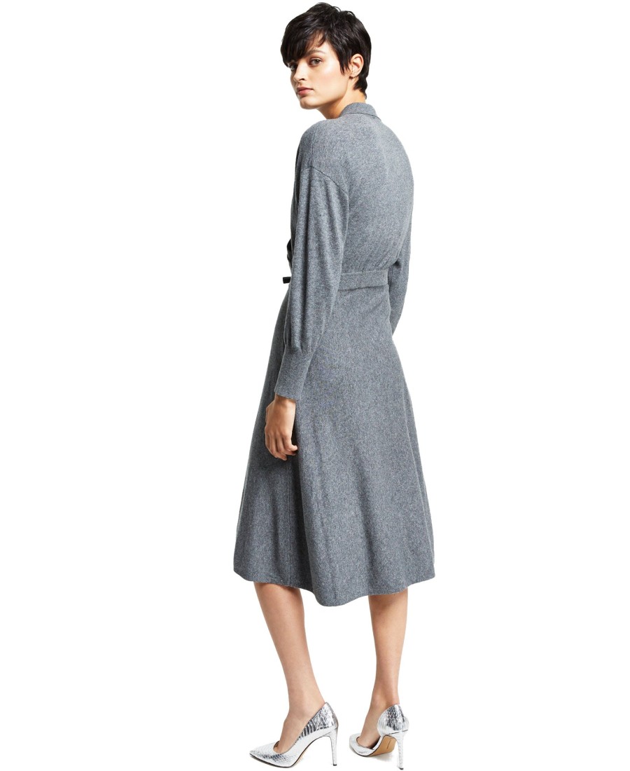 Juniors' Alfani | Collared Sweater Dress Night Grey Heather