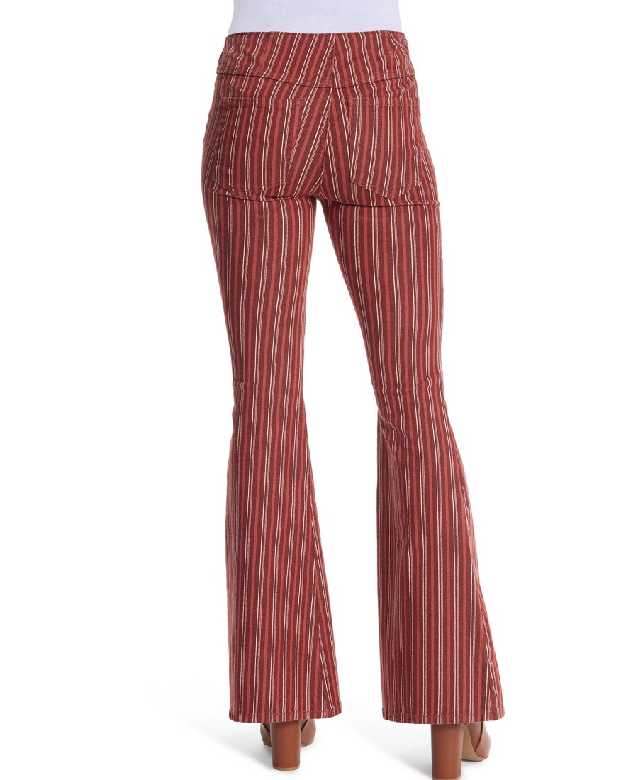 Women'S Ella Moss | Striped Flared Jeans Red Desert Stripe