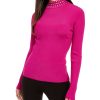 Women'S INC International Concepts | Embellished Ribbed-Knit Turtleneck Magenta Flame