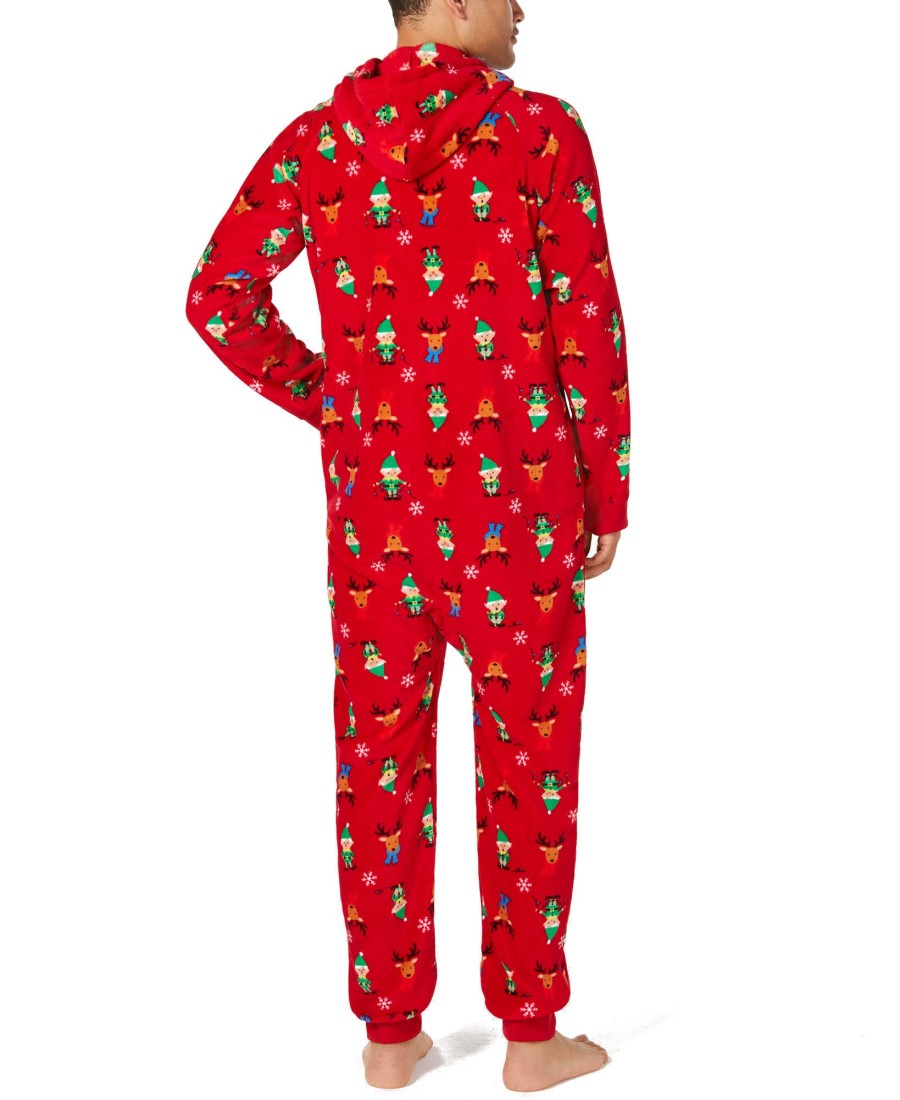 Men Family Pajamas | Matching Men'S Hooded One-Piece Elf