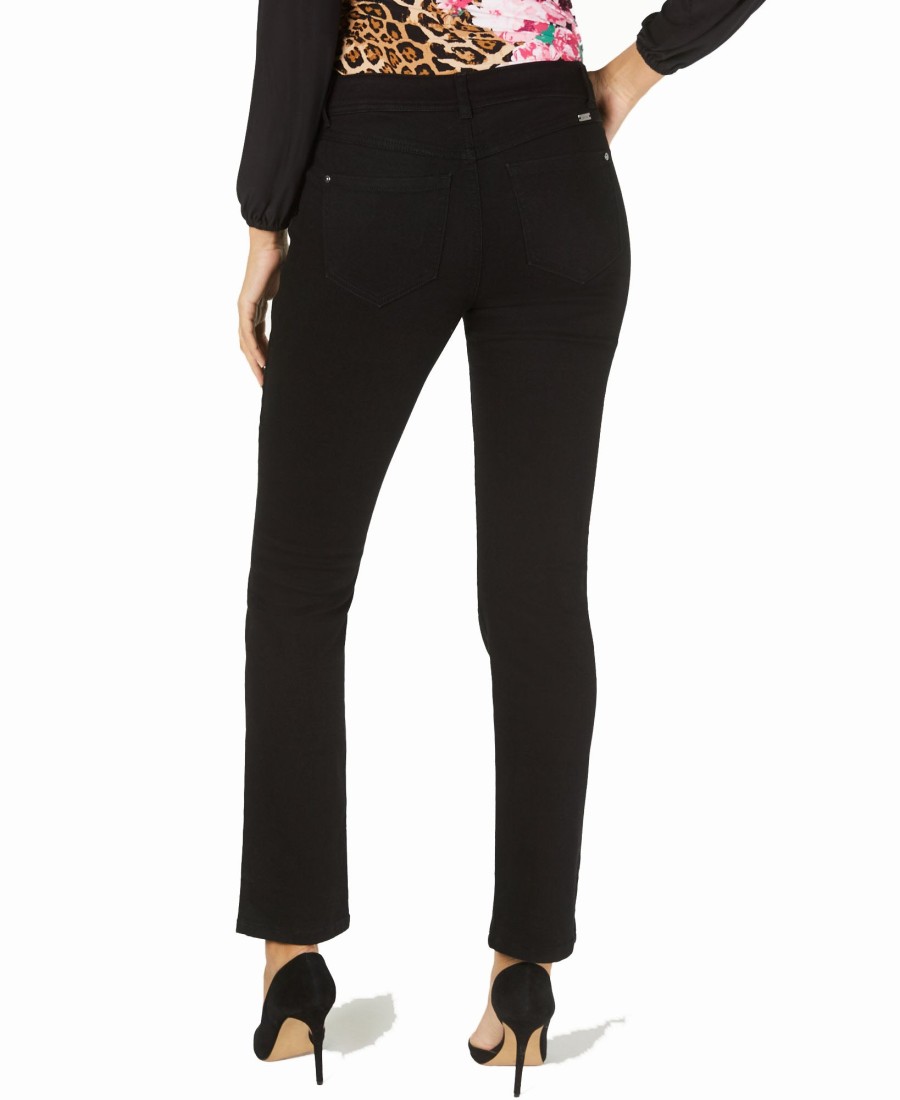 Women'S INC International Concepts | Straight-Leg Jeans With Tummy Control Deep Black