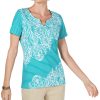 Women'S Karen Scott | Striped Studded Top Classic Teal