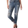 Women'S Silver Jeans Co | Beau Ripped Slim-Leg Jeans Indigo