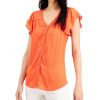 Women'S JPR Studio | Lace-Trim Blouse Sunset Red