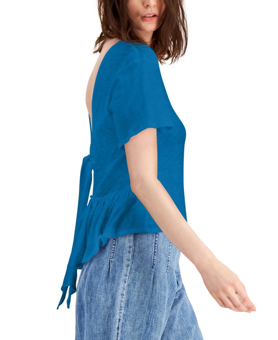 Women'S INC International Concepts | Cotton Tie-Back Ruffled Top