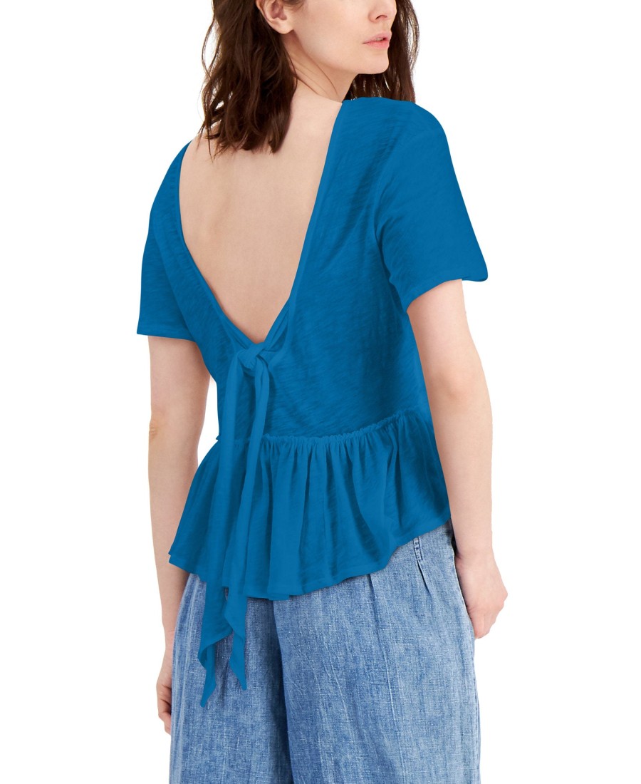 Women'S INC International Concepts | Cotton Tie-Back Ruffled Top