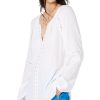 Women'S INC International Concepts | Petite Grommet-Trim Peasant Top Bright White