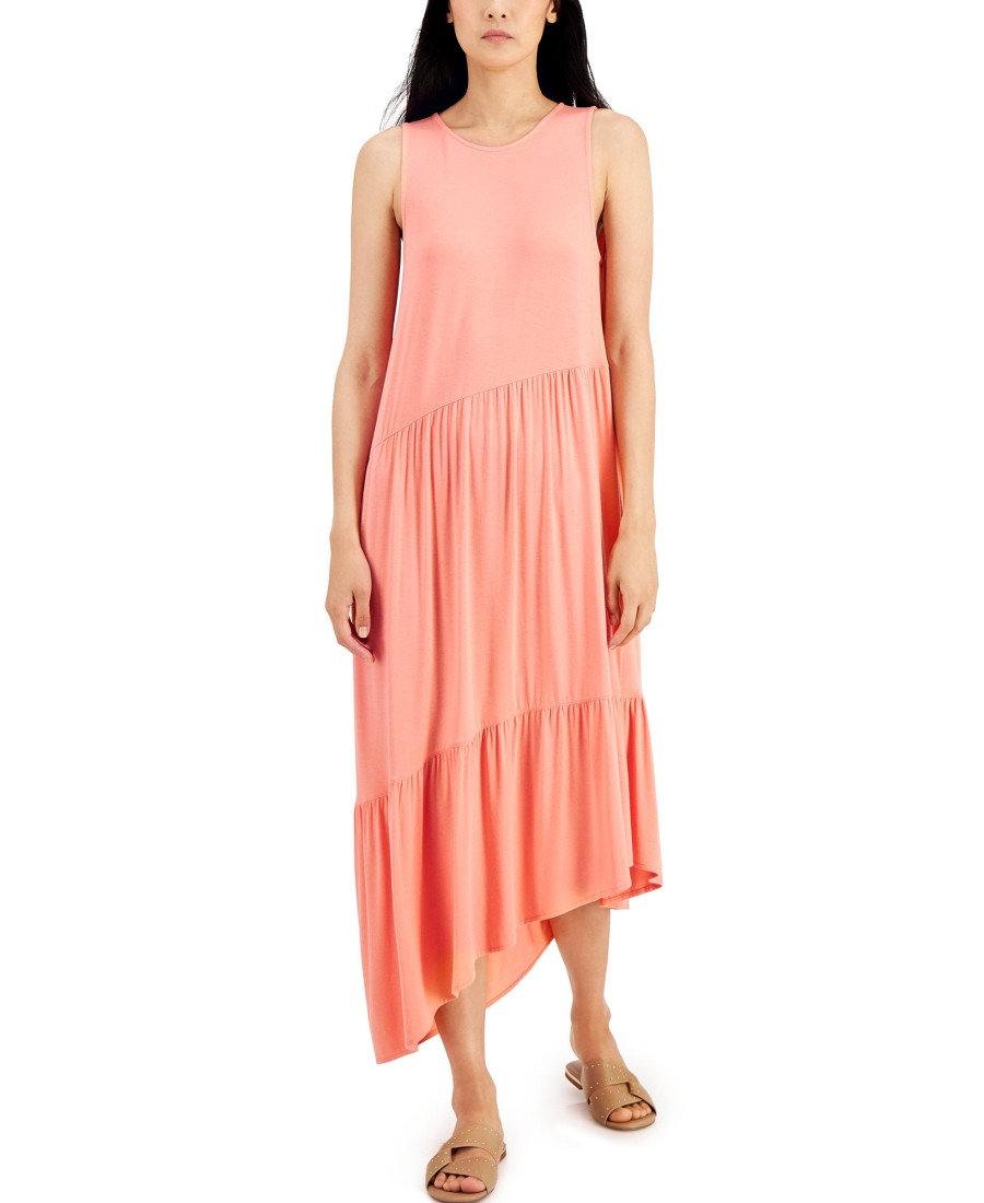 Juniors' Alfani | Tiered Midi Sleeveless Dress