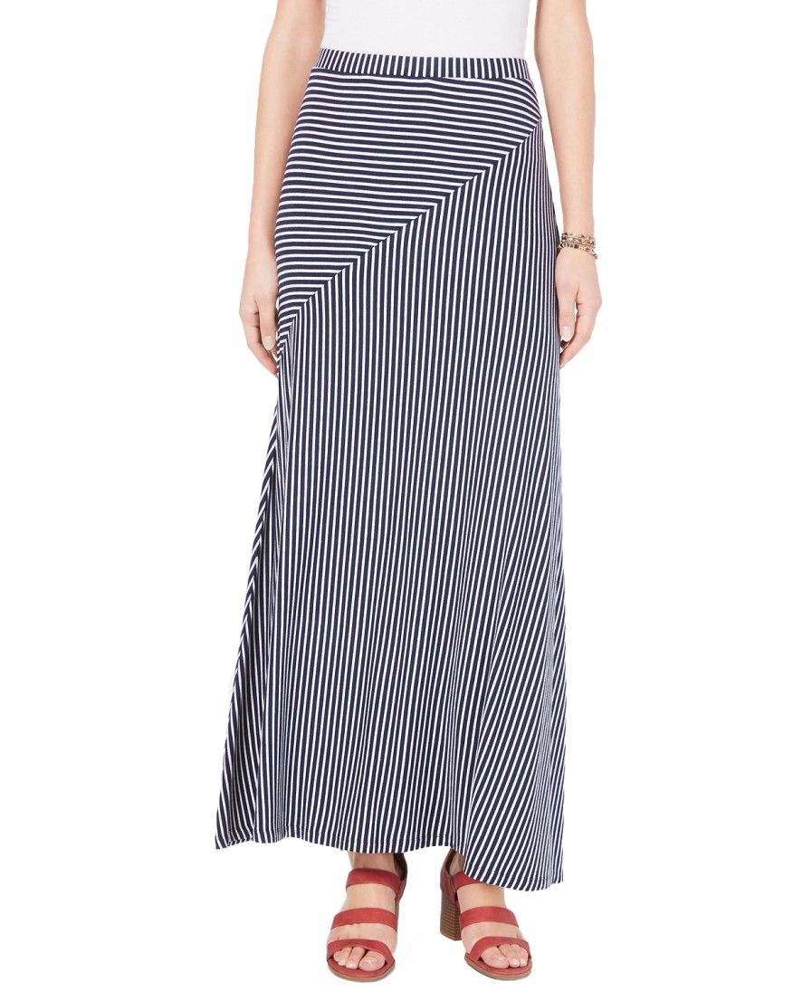 Women'S Style & Co | Striped Pull-On Maxi Skirt Spliced Stripe