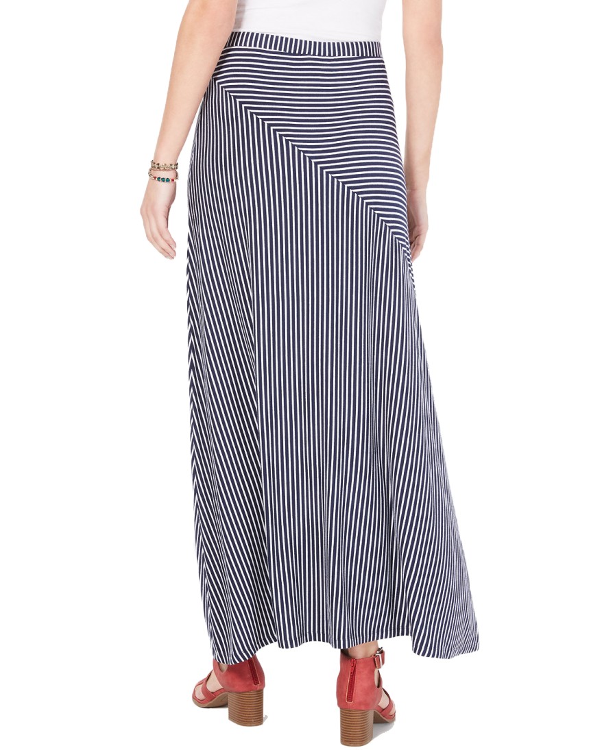 Women'S Style & Co | Striped Pull-On Maxi Skirt Spliced Stripe