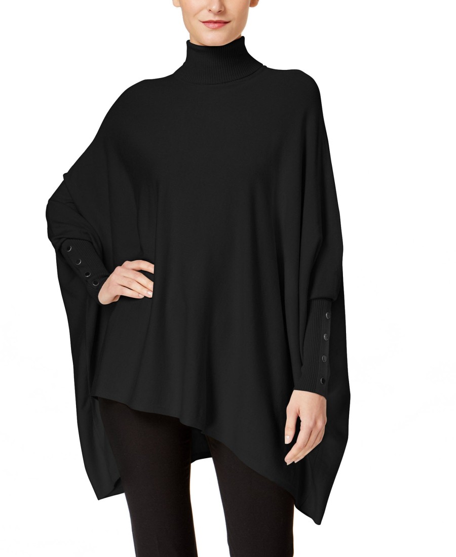 Juniors' Alfani | Turtleneck Poncho Sweater