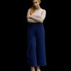 Women'S Verona Collection | High-Waist Wrap Modest Pants Navy