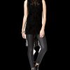 Women'S Bar III | Velvet Burnout High-Low Tank Top Deep Black