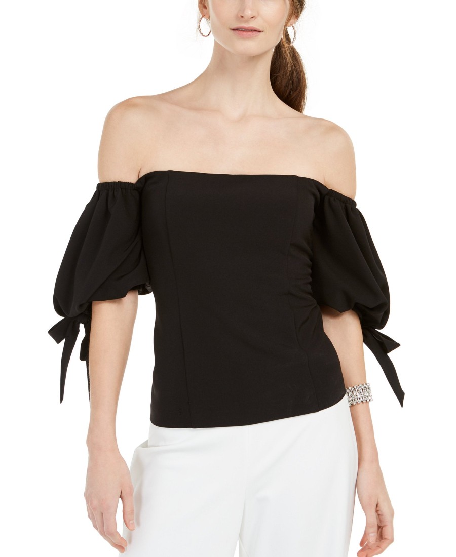 Women'S MSK | Off-The-Shoulder Tie-Sleeve Top Black